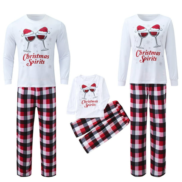 S, Navy VonVonCo Men Daddy Tops Blouse Pants Family Pajamas Sleepwear Christmas Set 